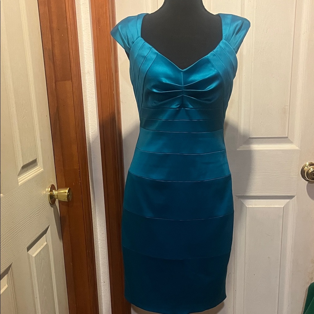 Signature by Sangria Blue Sweetheart Mini Dress